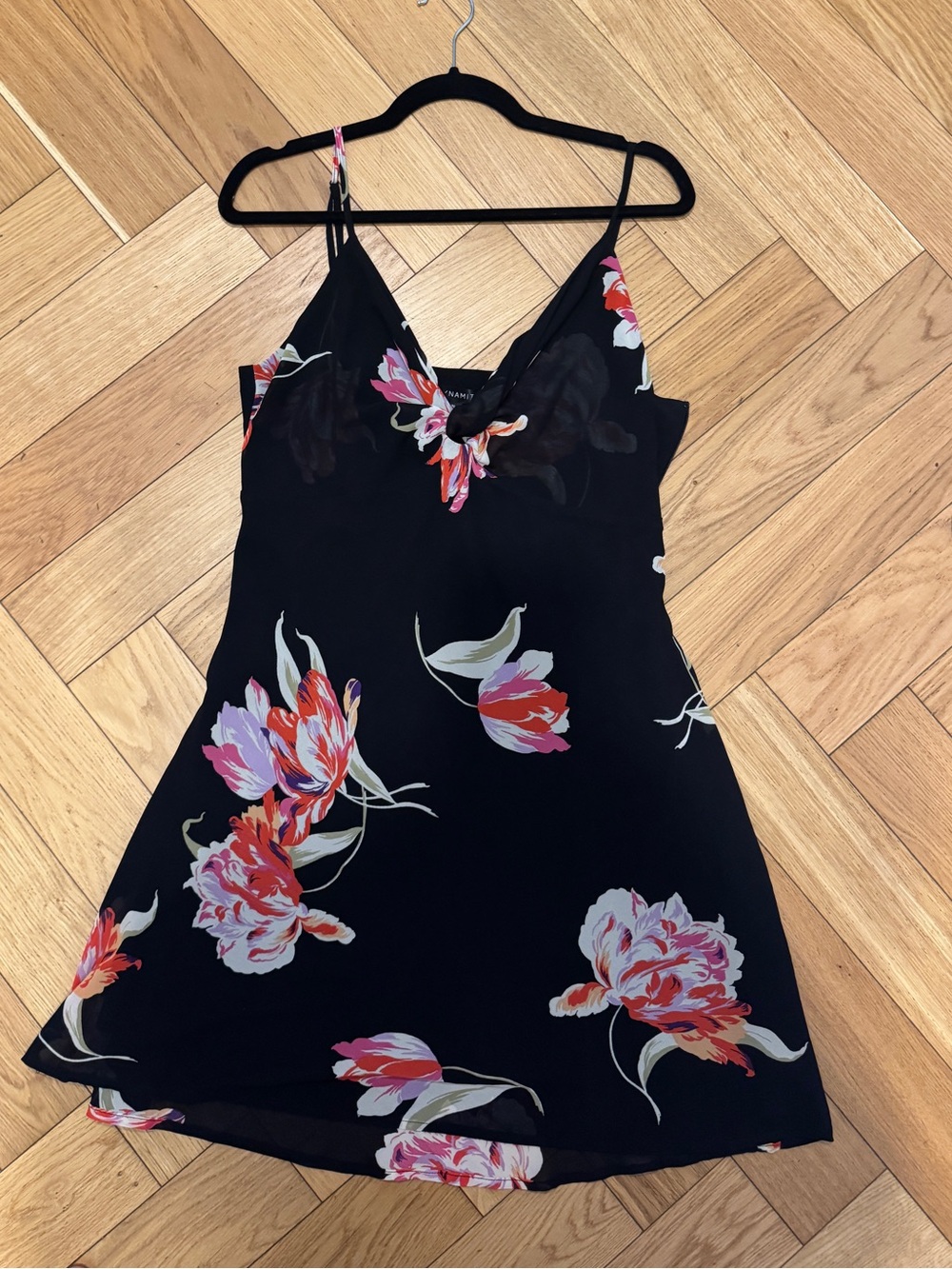 Dynamite Twist Detail Floral Slip Dress